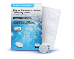 Cleansing tablets for aligners, retainers & dentures