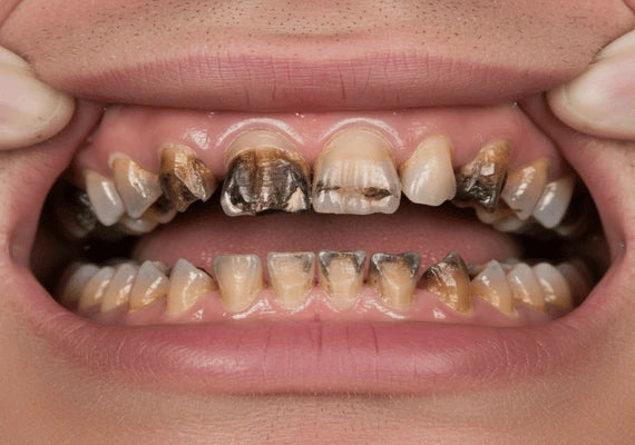 A person with meth mouth