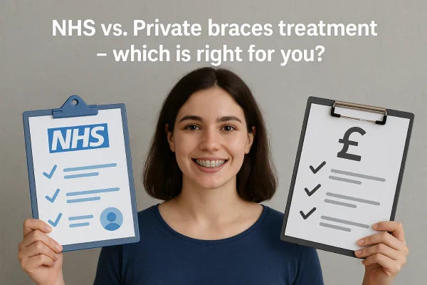 Girl comparing NHS vs private braces treatment 