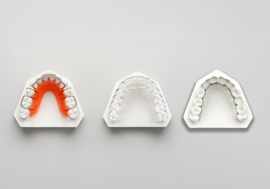 A picture showing Hawley, Clear, and Bonded Retainers.