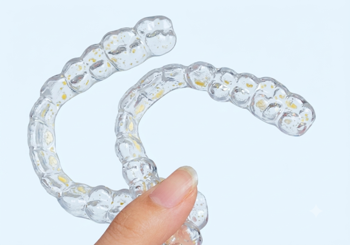  Yellow and white spots on retainers