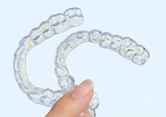  Yellow and white spots on retainers
