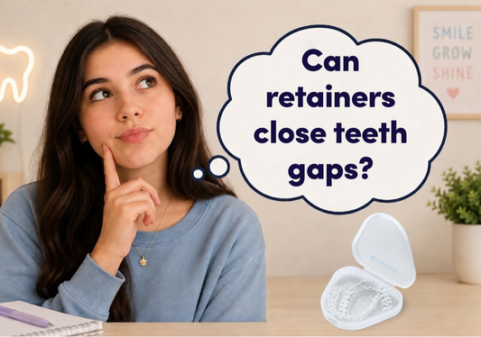  A girl wondering whether retainers help to close teeth gaps?