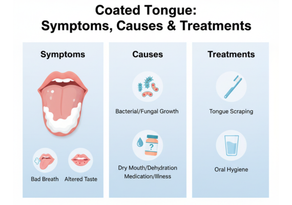 Coated tongue – symptoms, causes & treatment