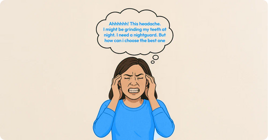 A woman fed up with teeth grinding and thinking about the best night guards to get