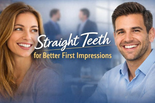 A girl and a Guy smiling confidently with straight teeth