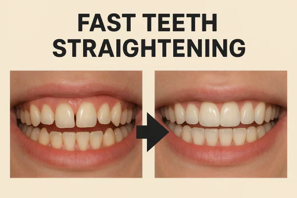 Before and after teeth straightening